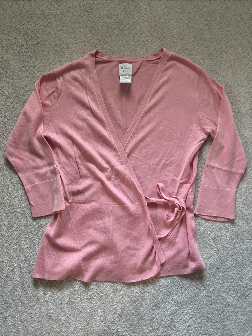 Garnet Hill Ballet Wrap Cardigan Sweater in Pink